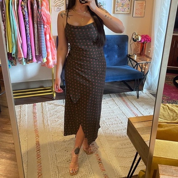 Zara Polka Dot Sleeveless Midi Dress - Picture 11 of 11